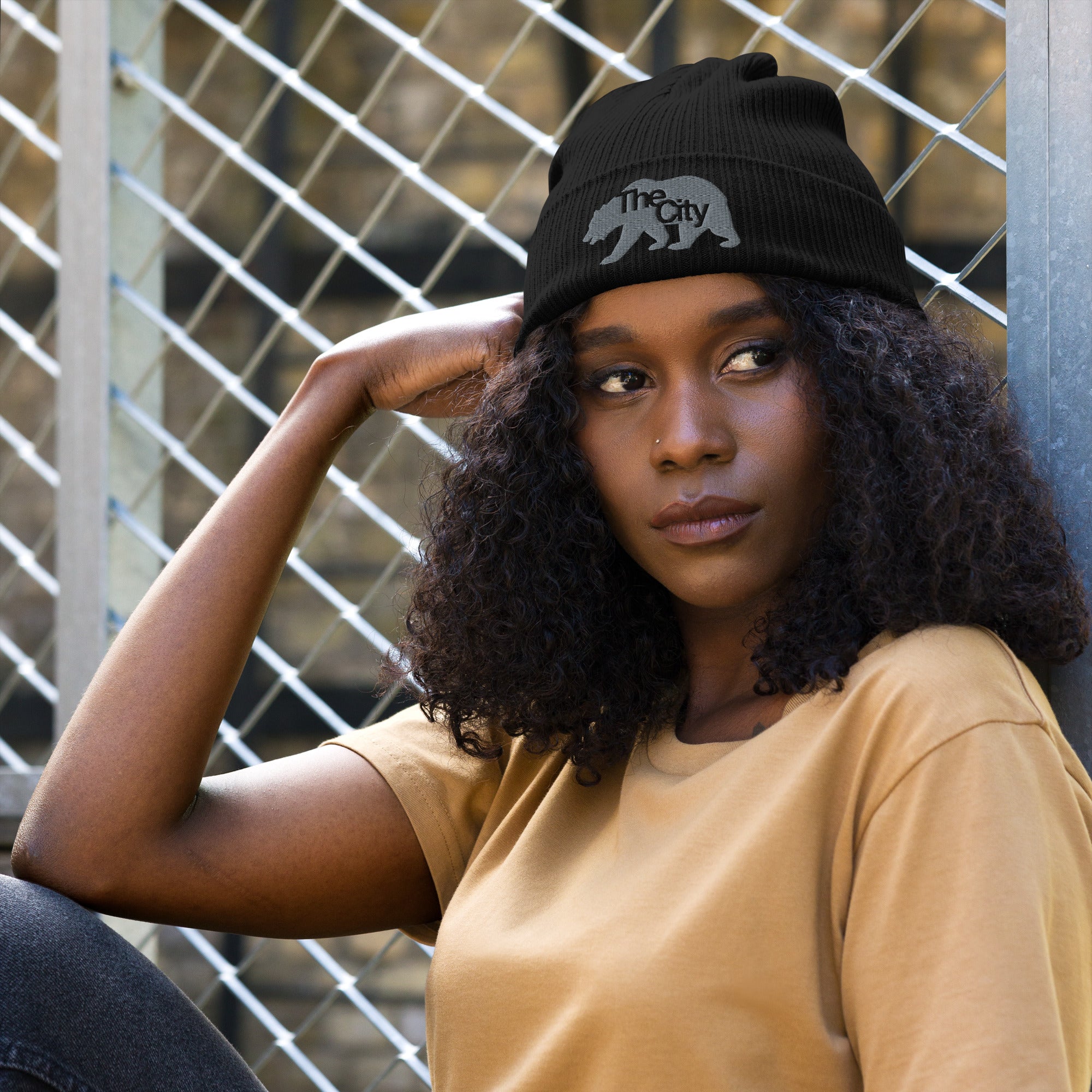 UCSF- The City Black Organic ribbed beanie – My Hospital Drip