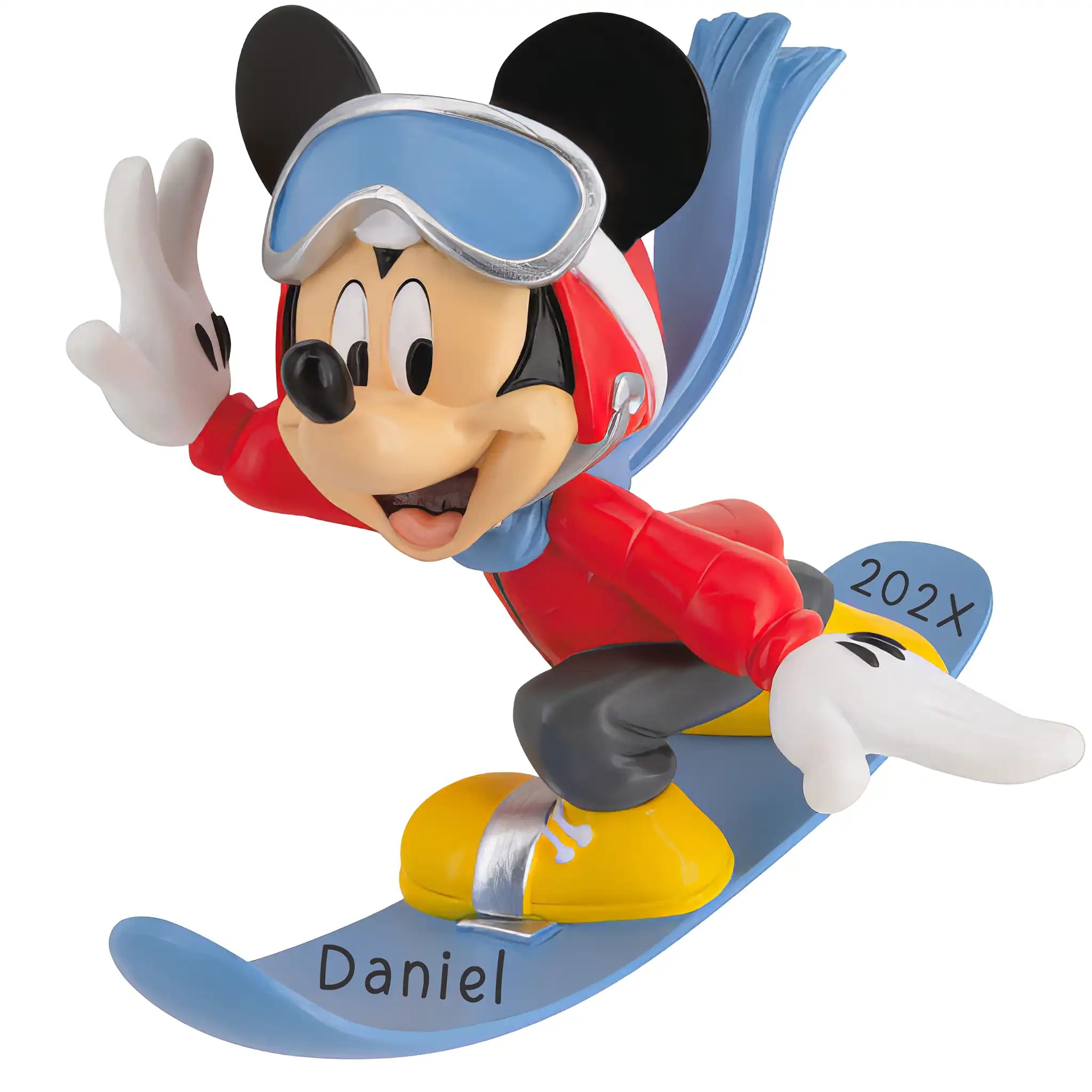 Personalized Mickey Mouse Snowboarding Disney Ornament