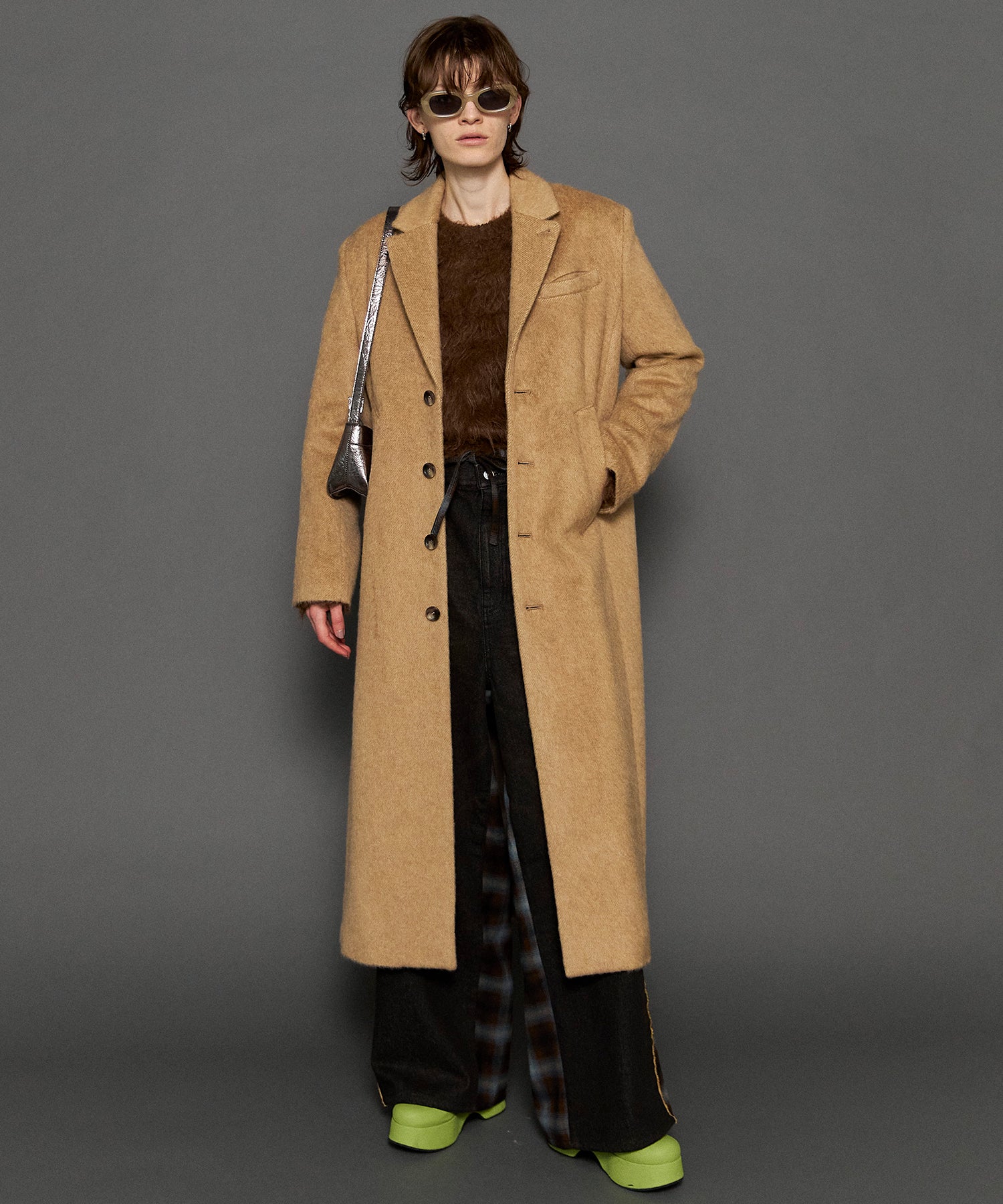 SALE】Mohair Shaggy Long Coat