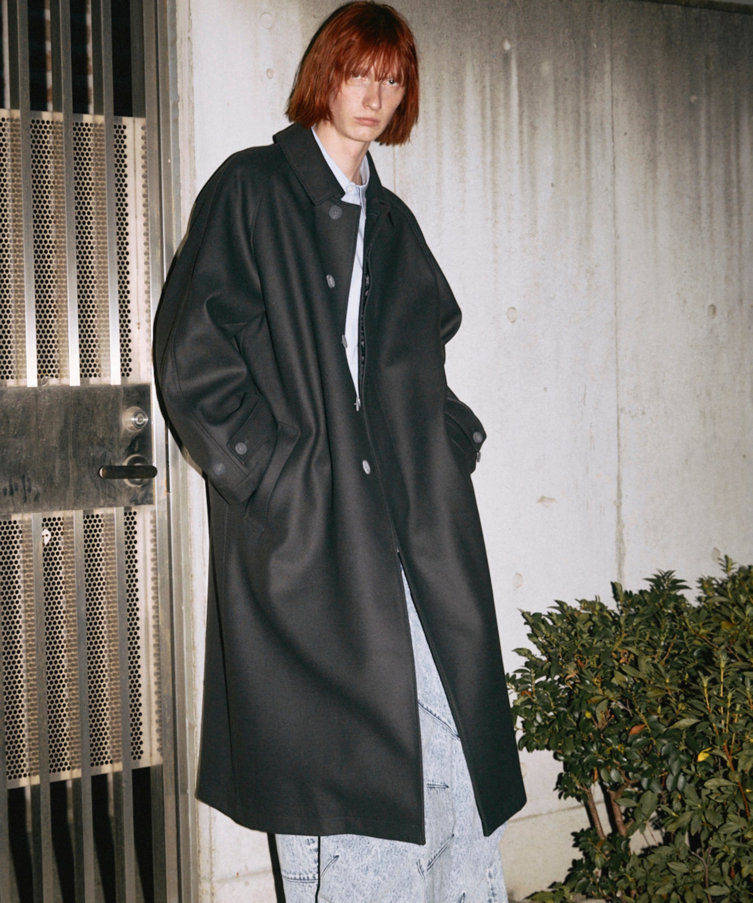 Super170s Prime-Over Melton Balmachan Coat