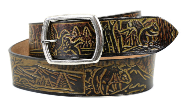 Wildlife Wide Leather Belt | Handmade in Seattle | Marakesh Leather