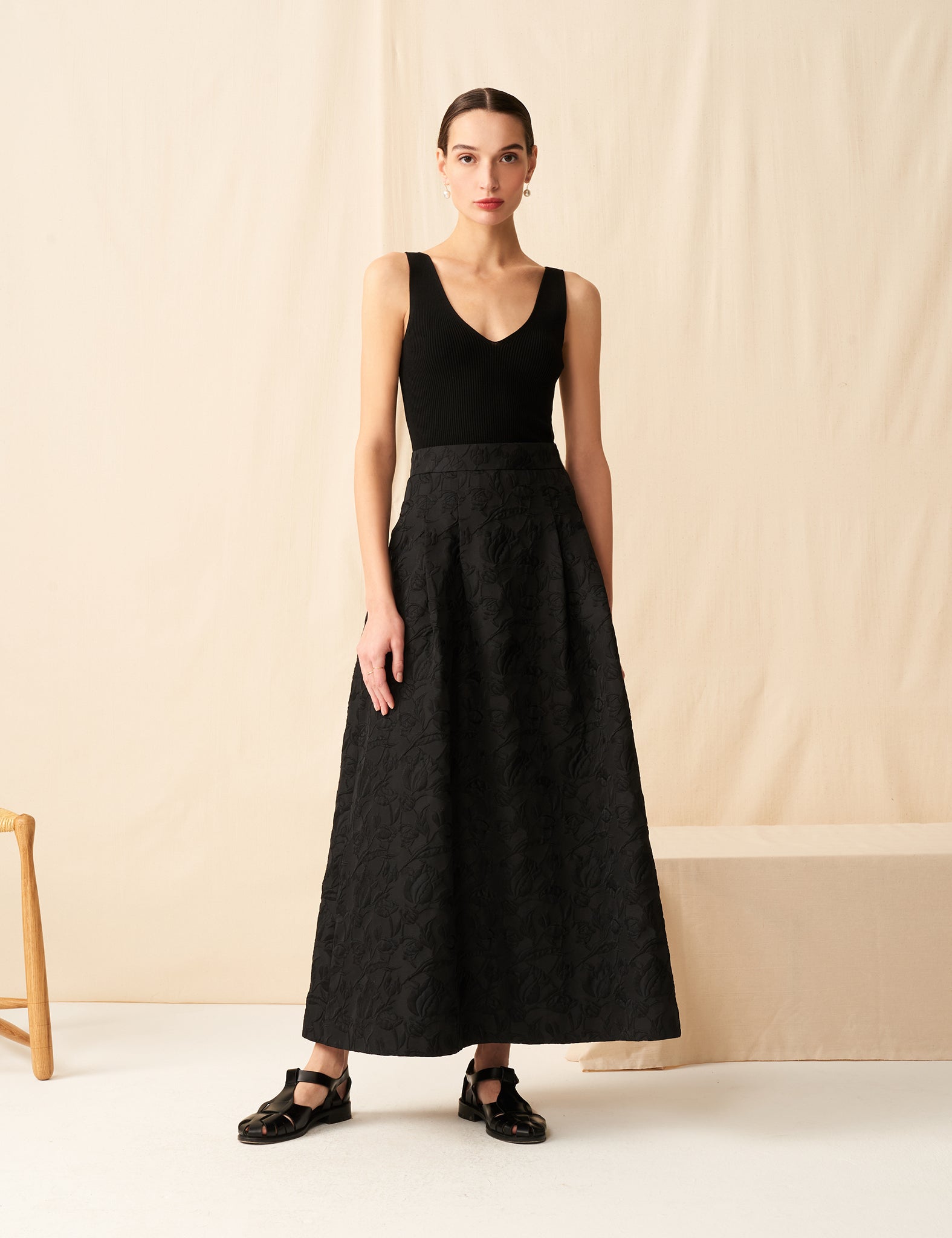 MARIHA(マリハ) フラワーシャンデリアのスカート Black シティードレス