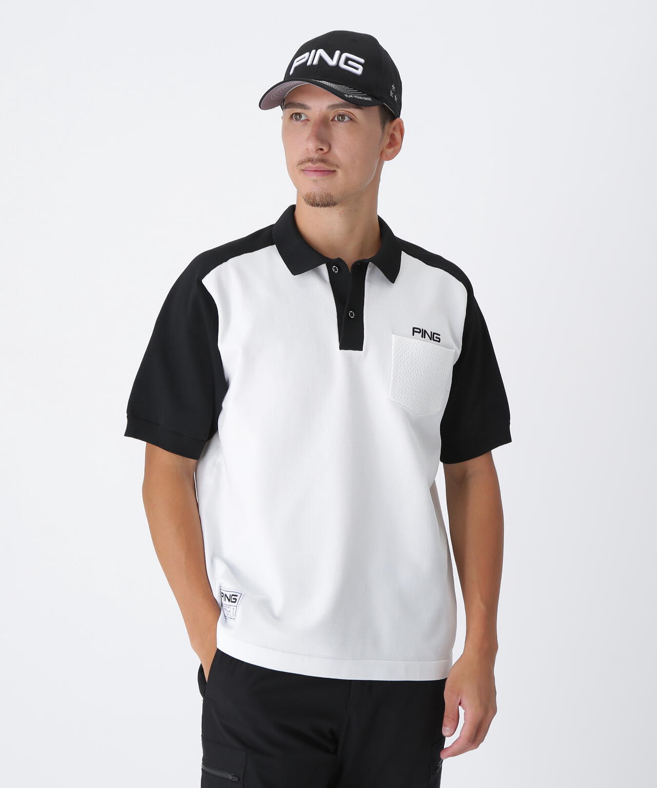 FR2GOLF ロゴプリントバイカラー半袖ポロシャツ S FR2GOLF ロゴ