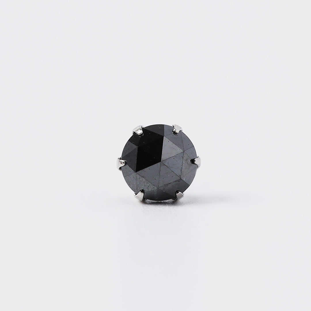 Pt900ブラックダイヤピアス(片耳)