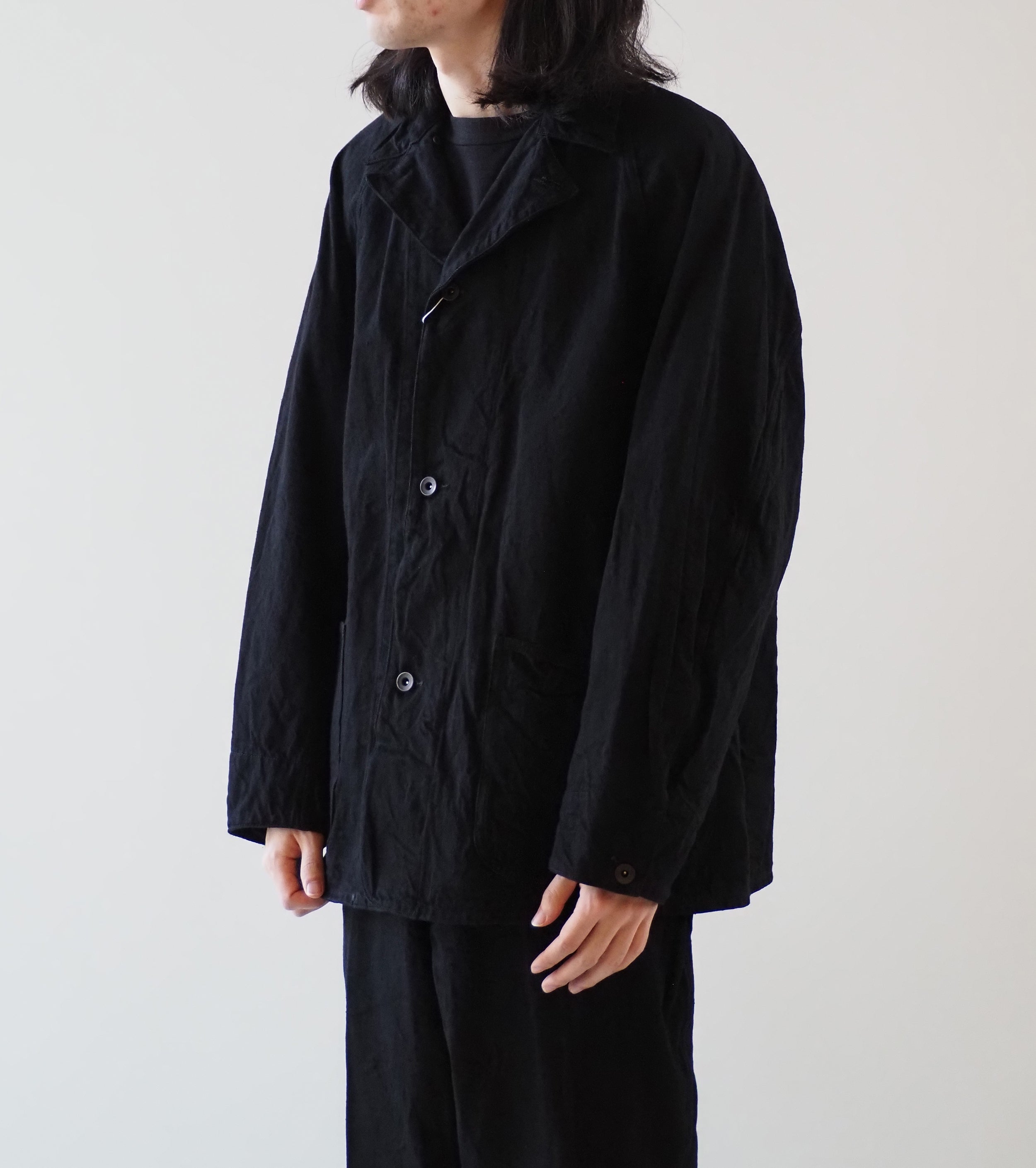 COMOLI デニム ワーク ジャケット, Black – Navyblue
