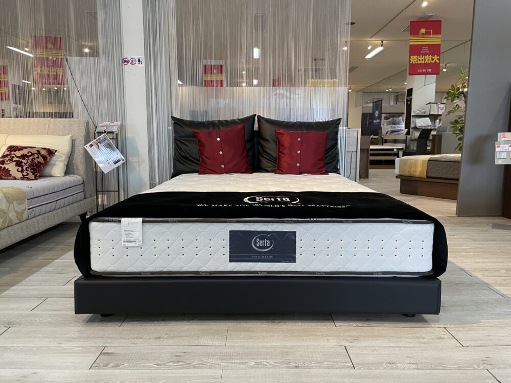 Serta（サータ）本革ワイドダブルベッド - 店内アウトレット品 ｜ 家具