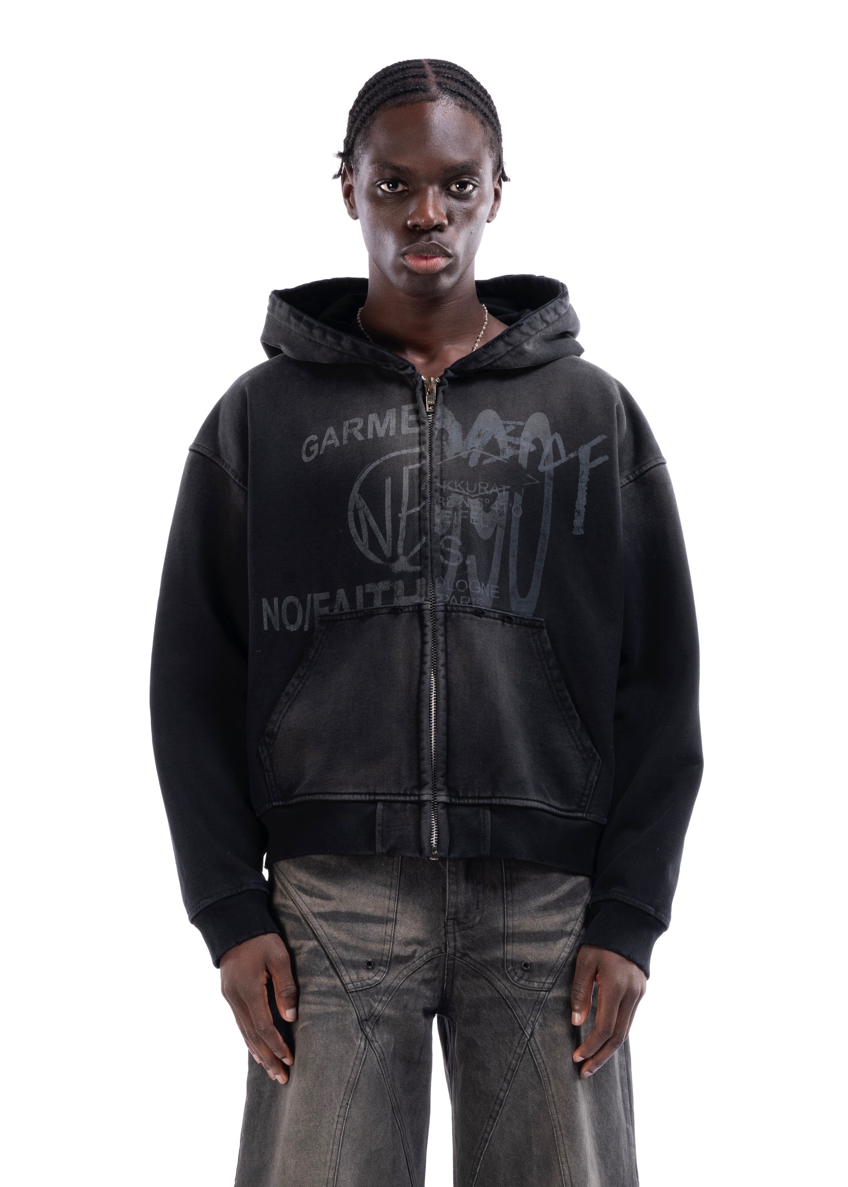 SPLIT ZIP JACKET USED BLACK – NO/FAITH STUDIOS