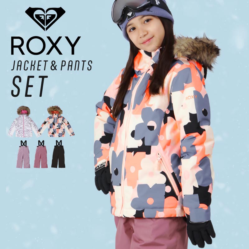 ROXY スノボウェア 上下セット M ドット ブラック ピンク ROXY スノボ