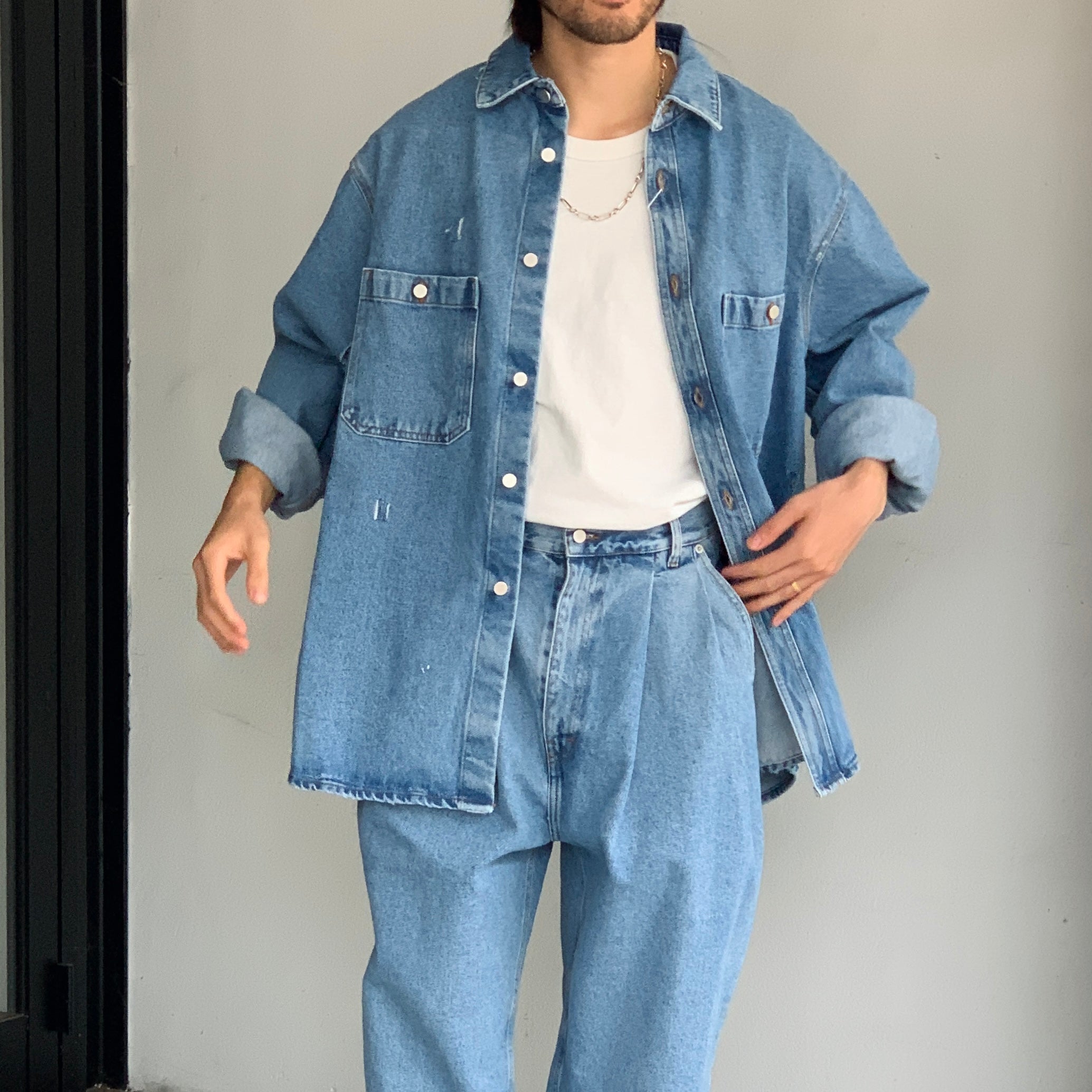 HED MAYNER】DESTROYED DENIM SHIRT、PLEATED DENIM – ONENESS ONLINE