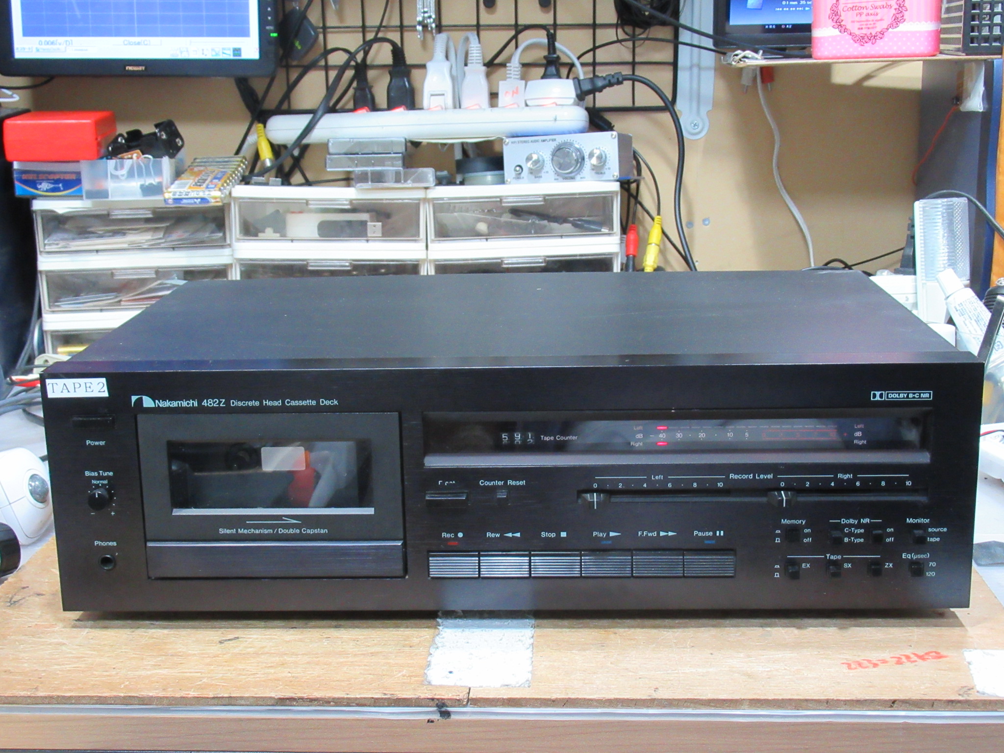 ナカミチ 高級3ヘッド カセットデッキ482 ブラック Nakamichi 482の