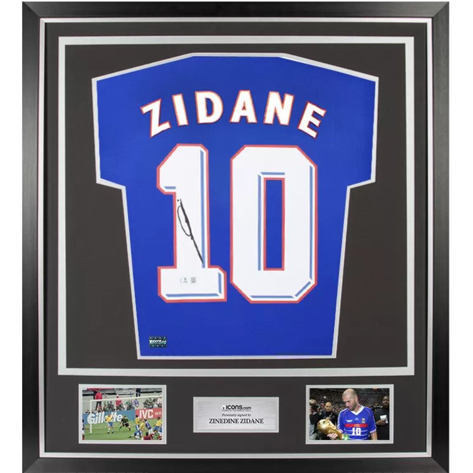 ジダン直筆サインユニホームフランスレアル鑑定書付き写真付き