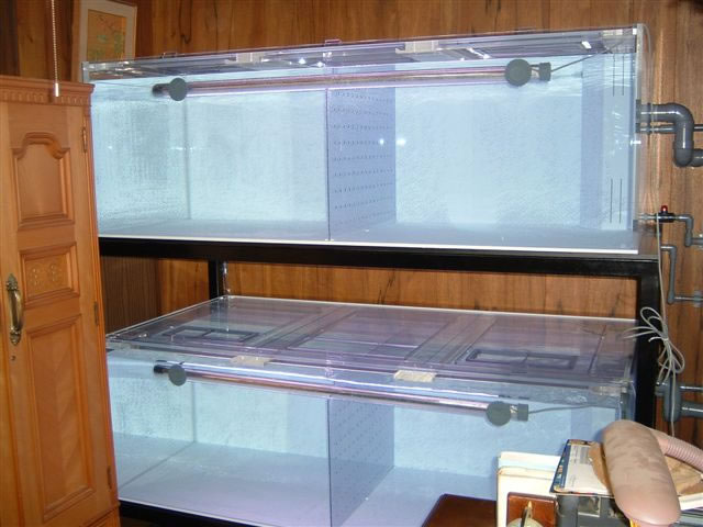 二段式サイドオーバーフロー水槽 アクリル水槽、オーバーフロー水槽の