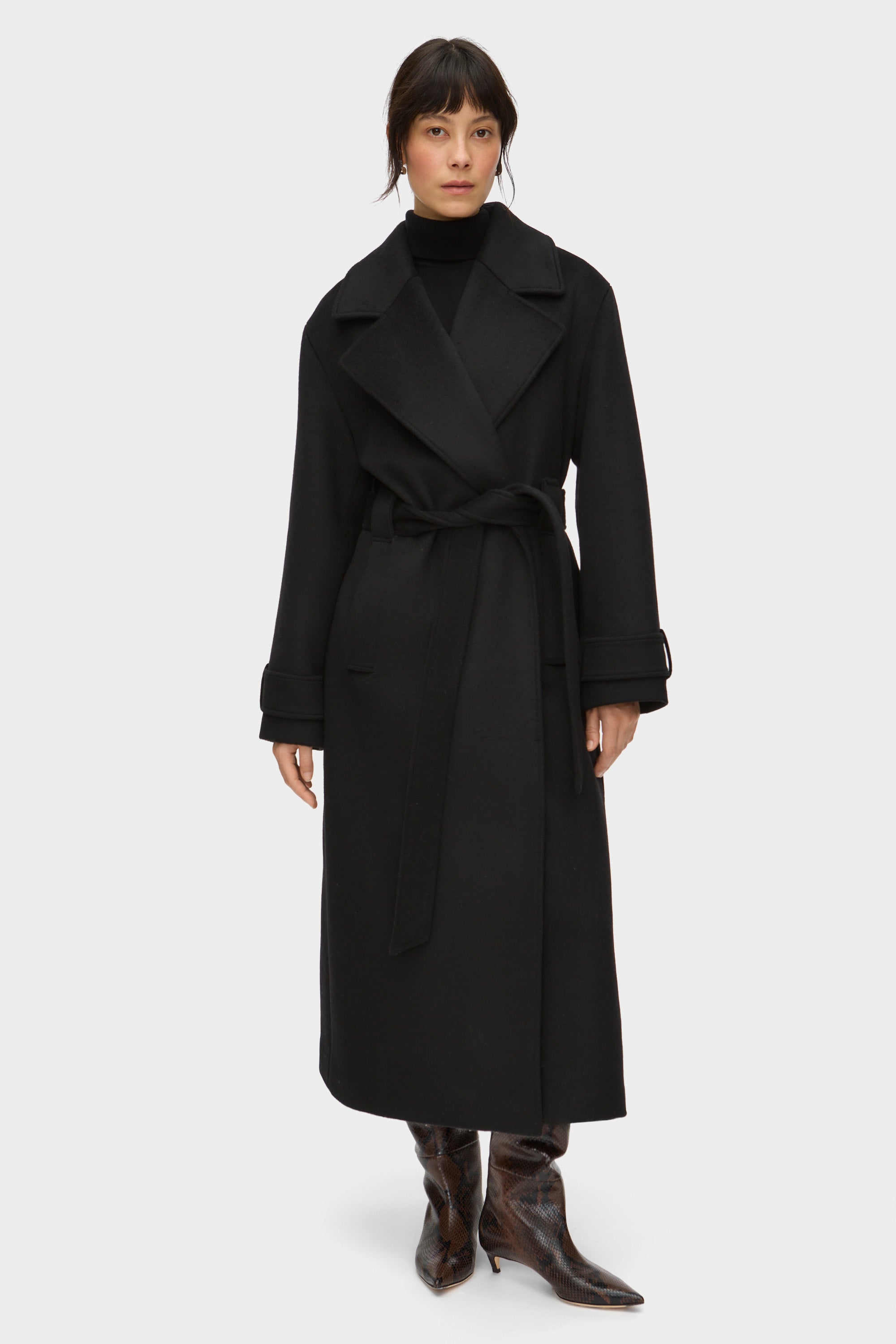 ALIGNE Wrap Wool Winter Coat - Black | George