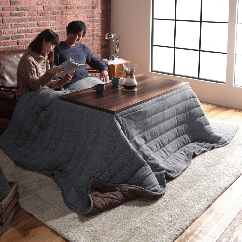 こたつ テーブル おしゃれ 継ぎ脚付き古材風アイアンこたつテーブル