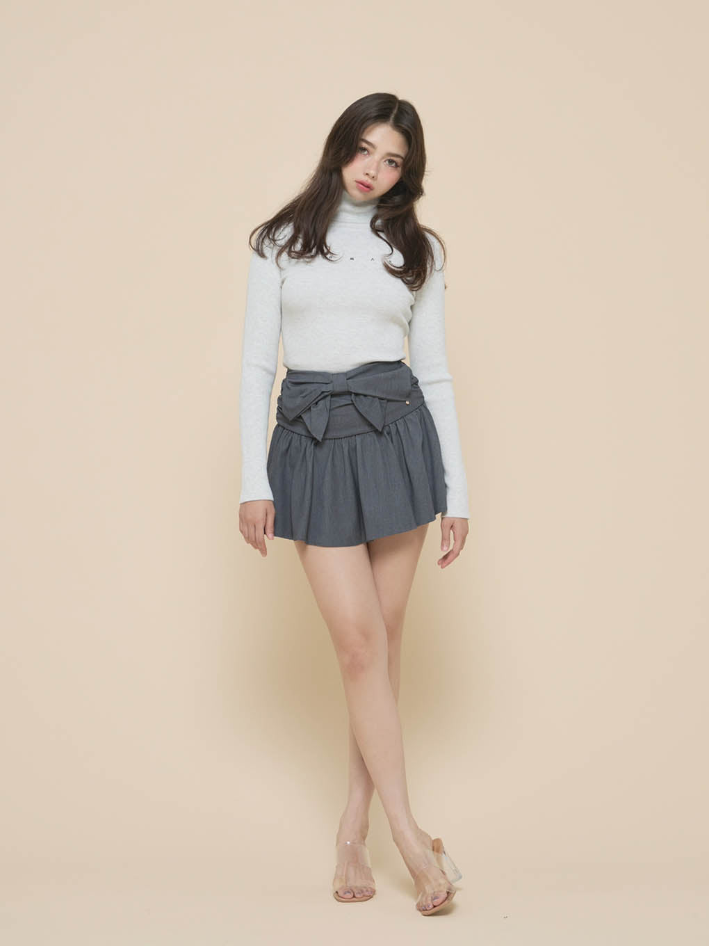 ANDMARY】Liz ribbon mini skirt