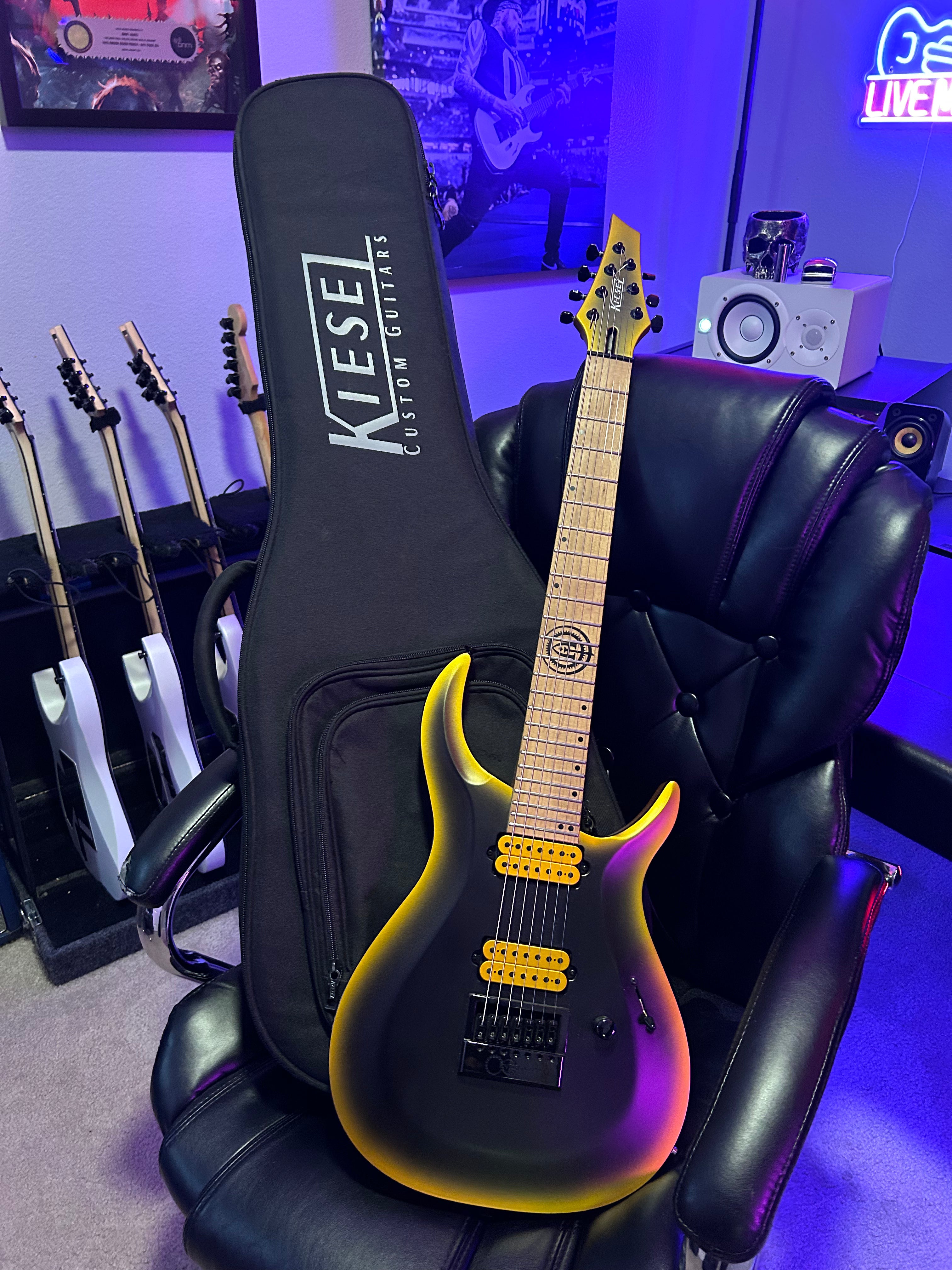 Black and Gold 7 string Kiesel guitar - VIP package – Andy James Store