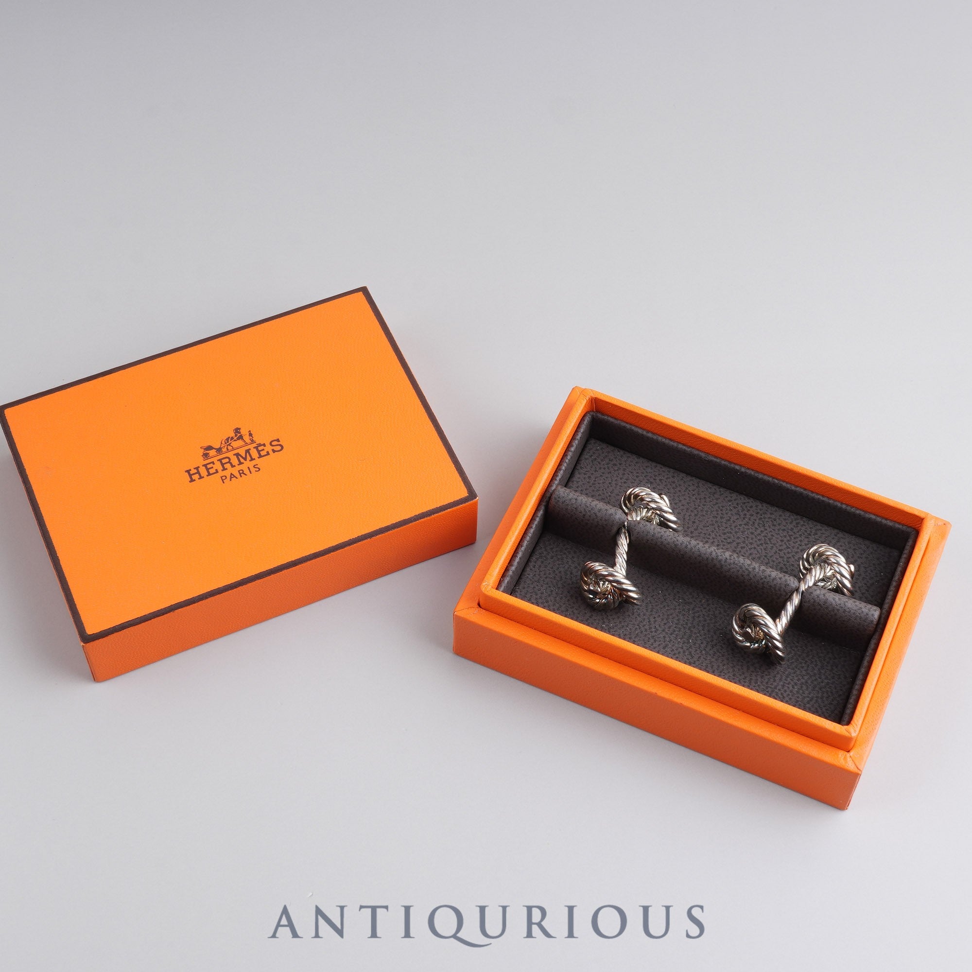 Hermes Cufflinks Rope Motif SV925 13.6g Box | 東京銀座の