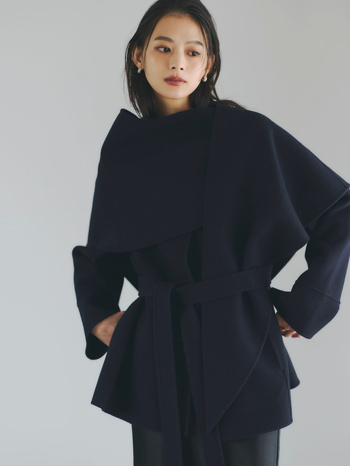 リバーウールミドルマフラーコート