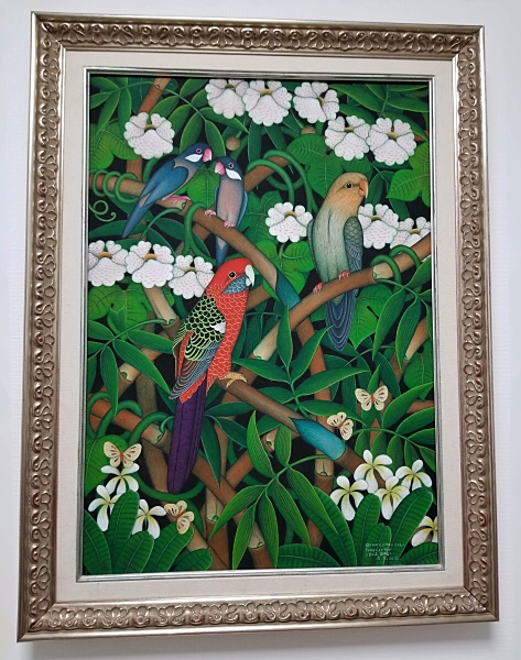 ⭐️【1029】在庫処分バリ島アート絵画グラデーション鮮やかフラワー70
