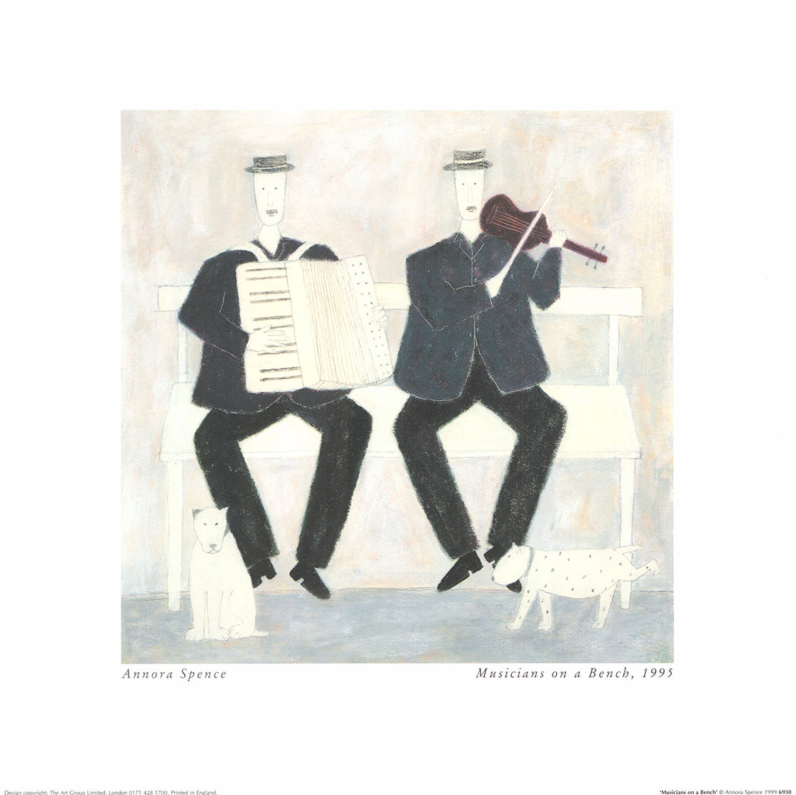 ▷ アノラスペンス Annora Spence 版画 竹馬の紳士 The Swing by