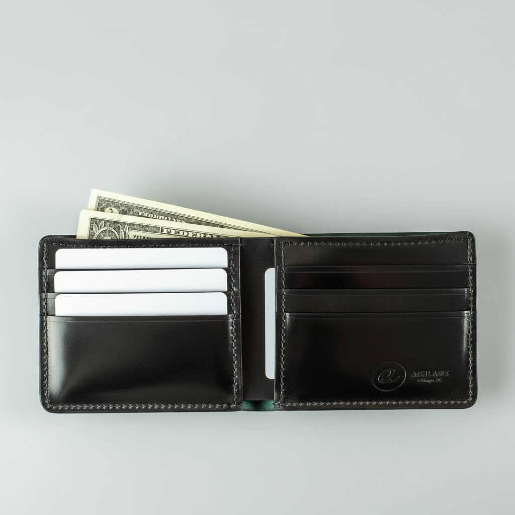 Johnny the Fox Men's Leather Wallet (Black Shell) | USA Made
