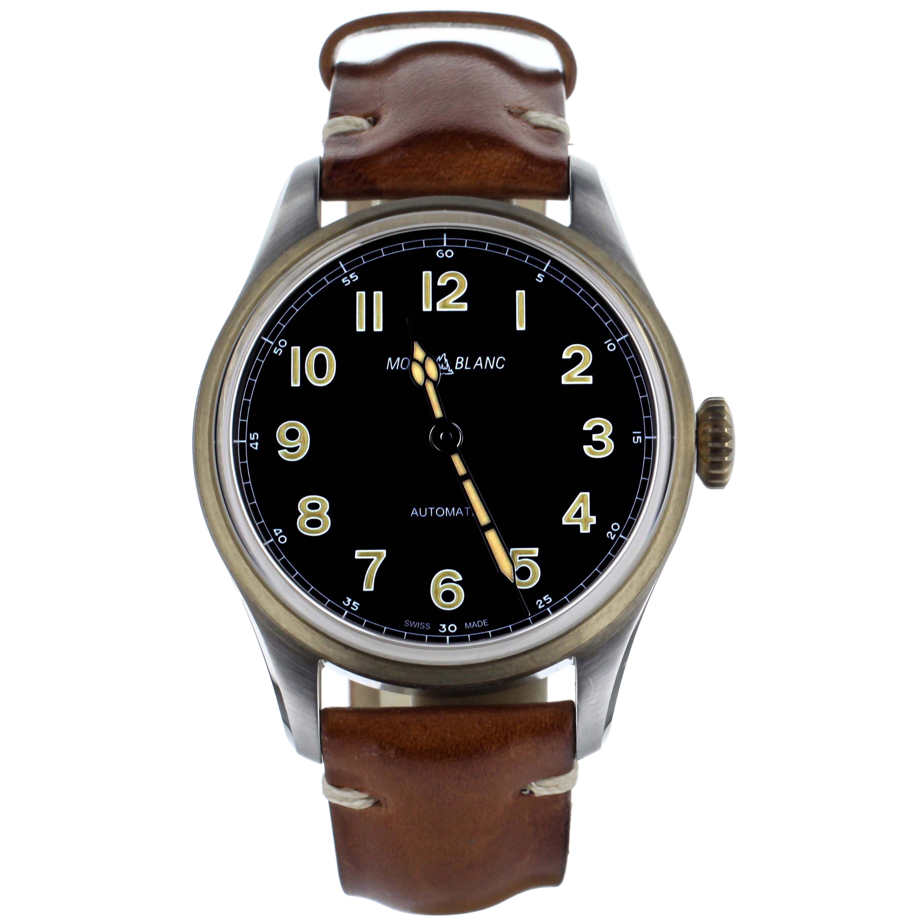 Montblanc 1858 Stainless Steel Bronze Bezel 40mm 1717833 Full Set