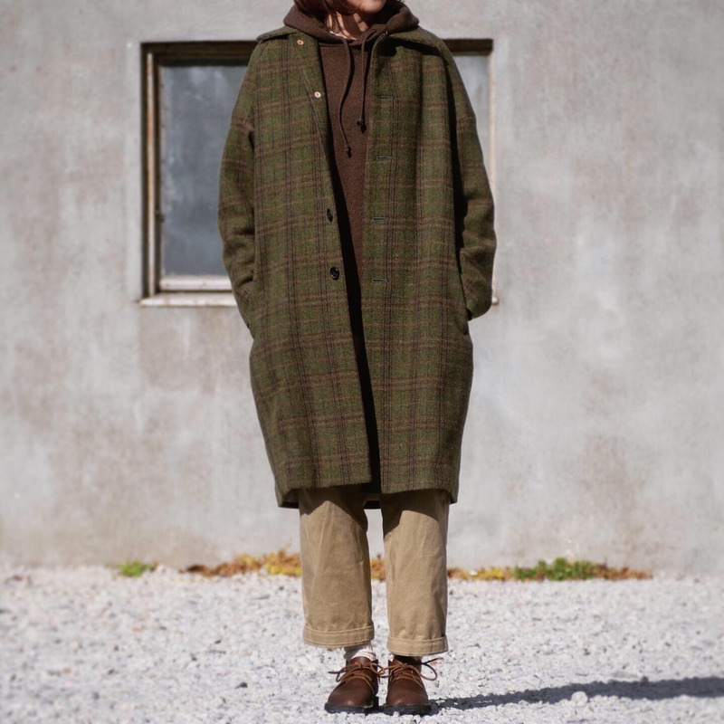 R&D.M.Co-/OLDMAN'S TAILOR ブリティッシュウールツイードBOXコート