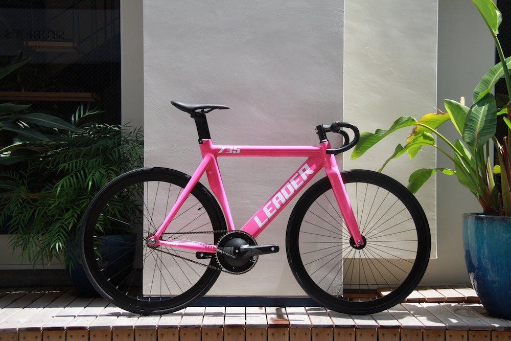 猫富士様用：運賃込】LEADER735 ピストバイク マーブル×ラメ LEADER