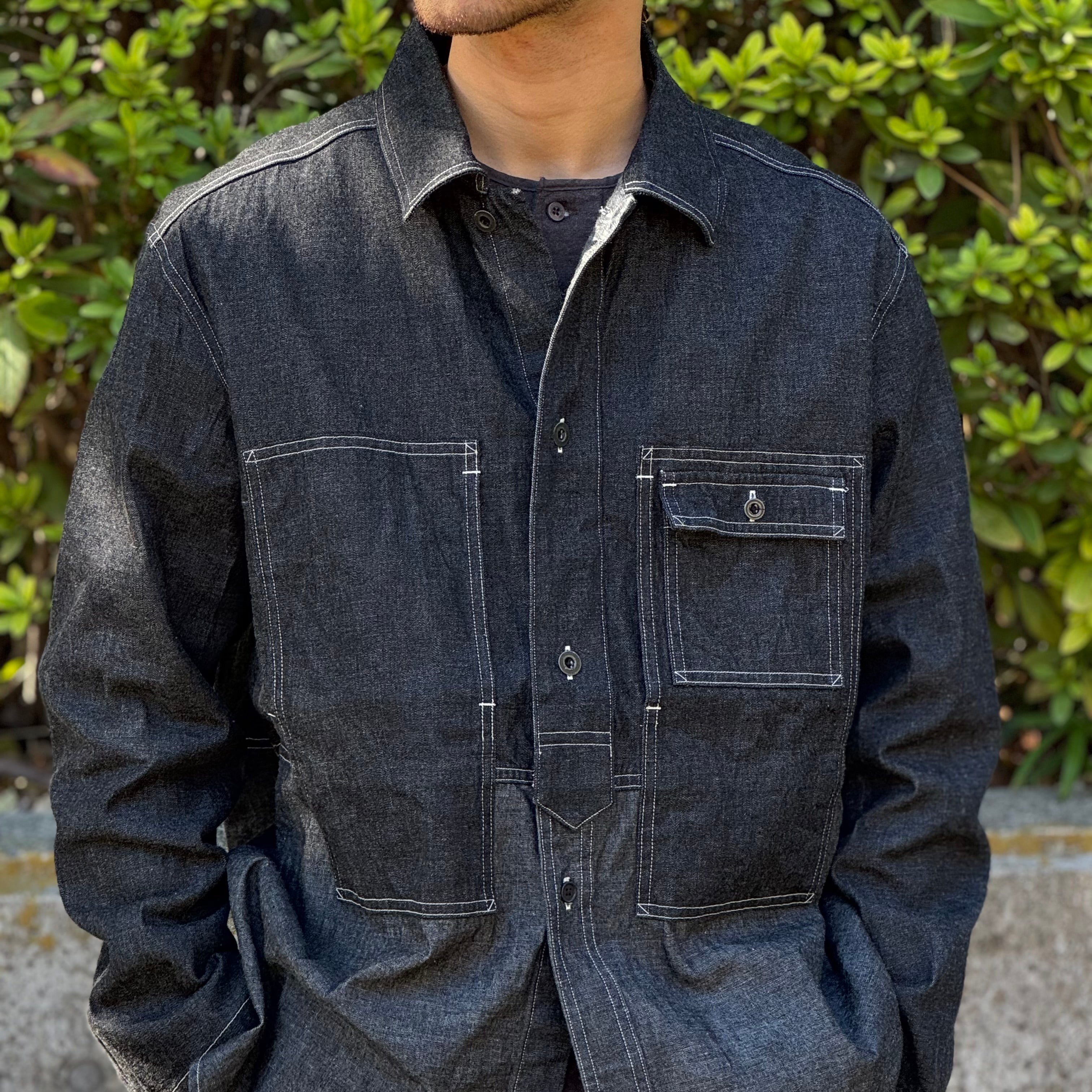 黒で際立つ完成美》UTILITY SHIRT TYPE2 - 10oz DENIM BLACK