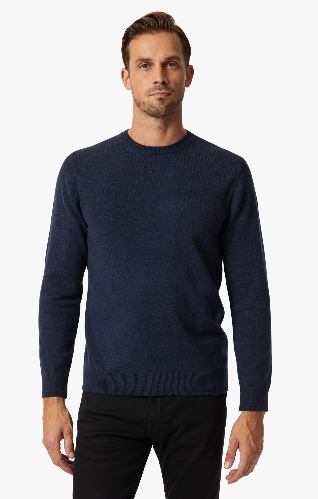 Cashmere Crew Neck Sweater In Navy – 34 Heritage Canada
