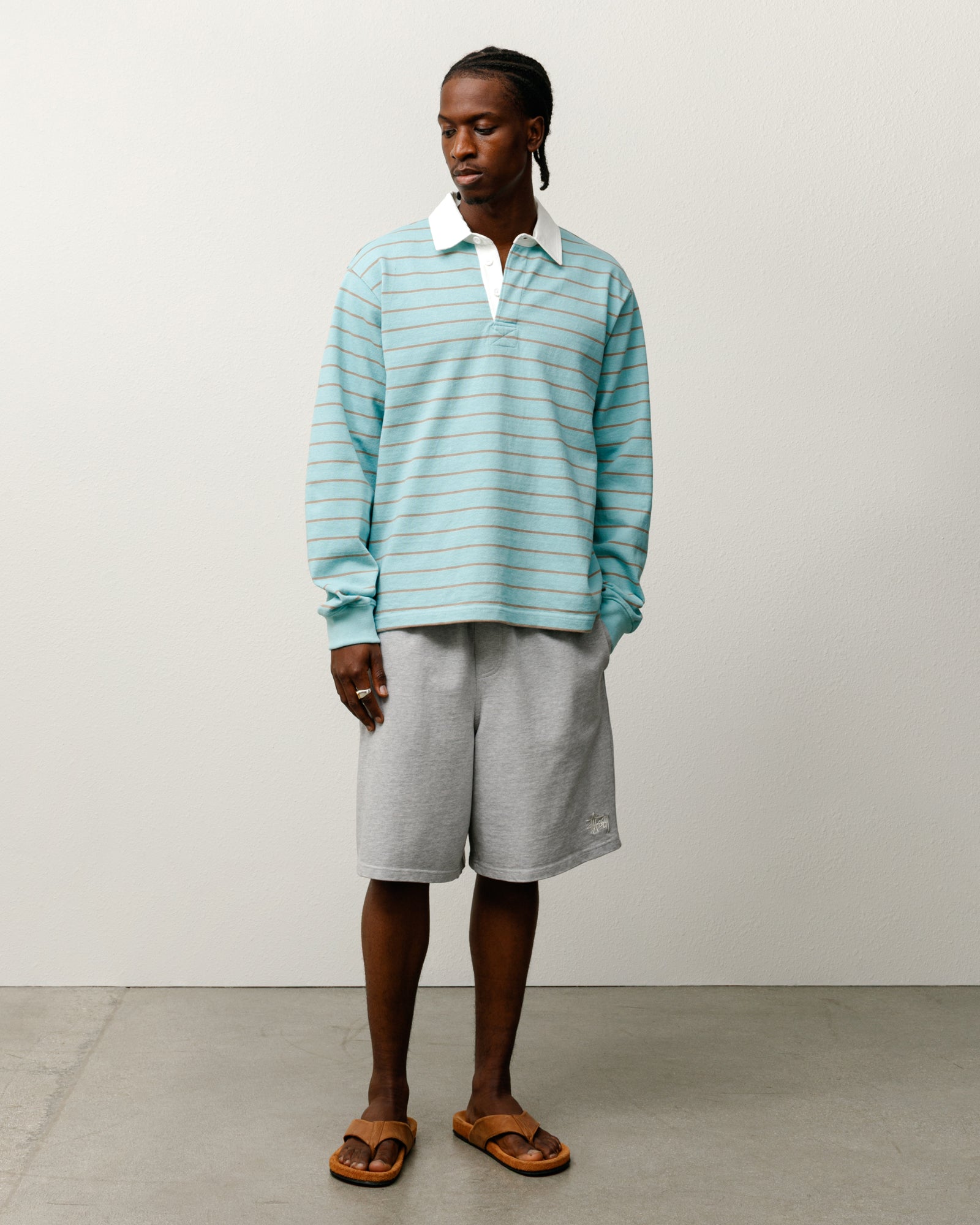 Striped Rugby Shirt – Blue | Tops & Knits | Stüssy Canada