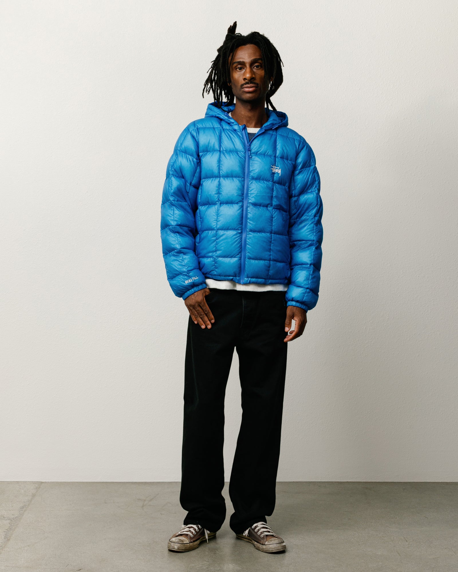 Midweight Hooded Puffer – Blue | Outerwear | Stüssy Canada