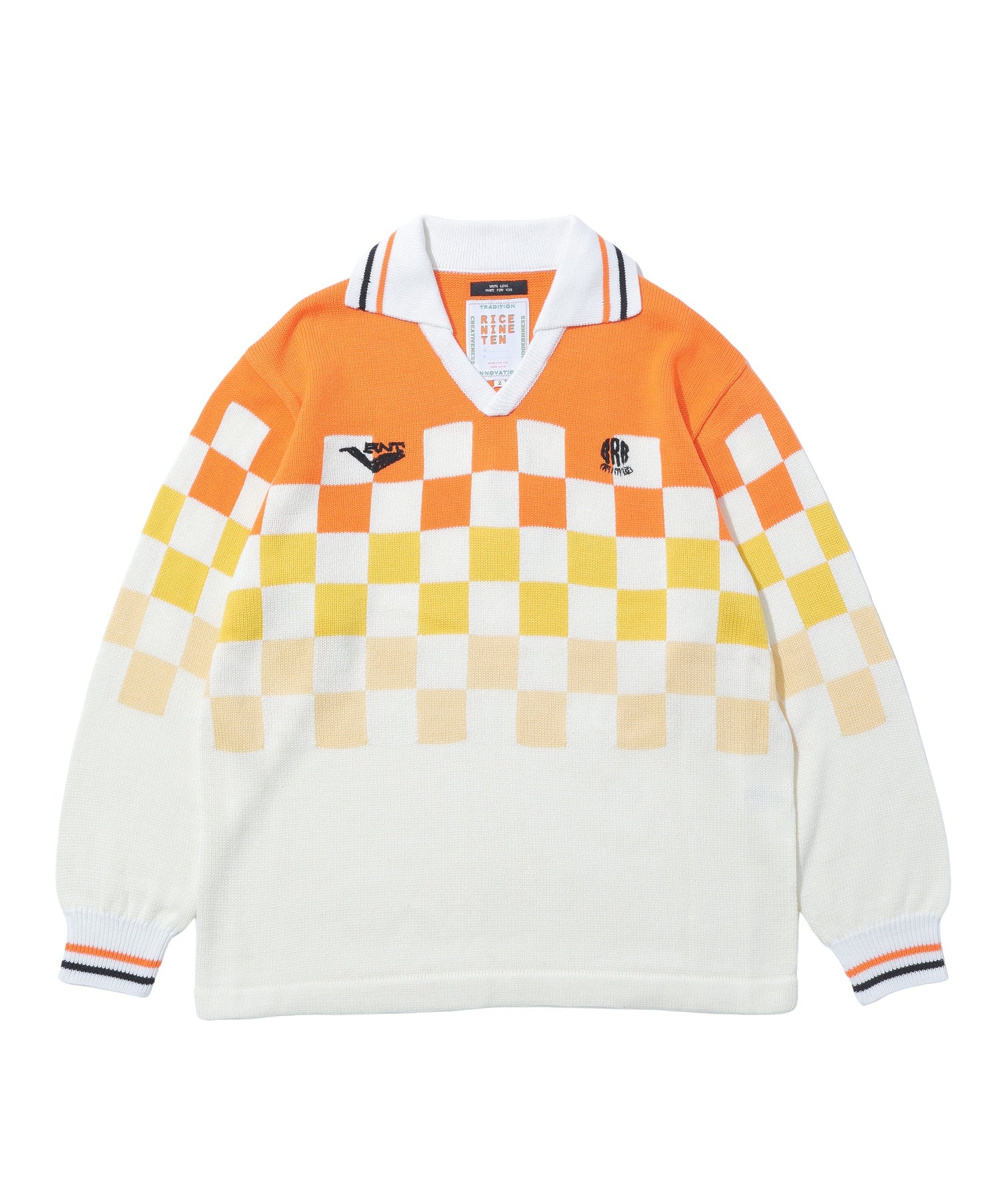 RICE NINE TEN/ライス ナイン テン/KNITTING CHECKRD SOCCER JERSEY/KN