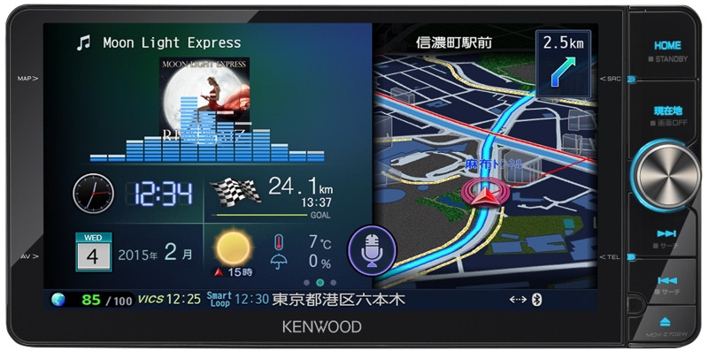 ケンウッド、ハイレゾ音源（192kHz/24bit）対応の彩速ナビ「MDV-Z702