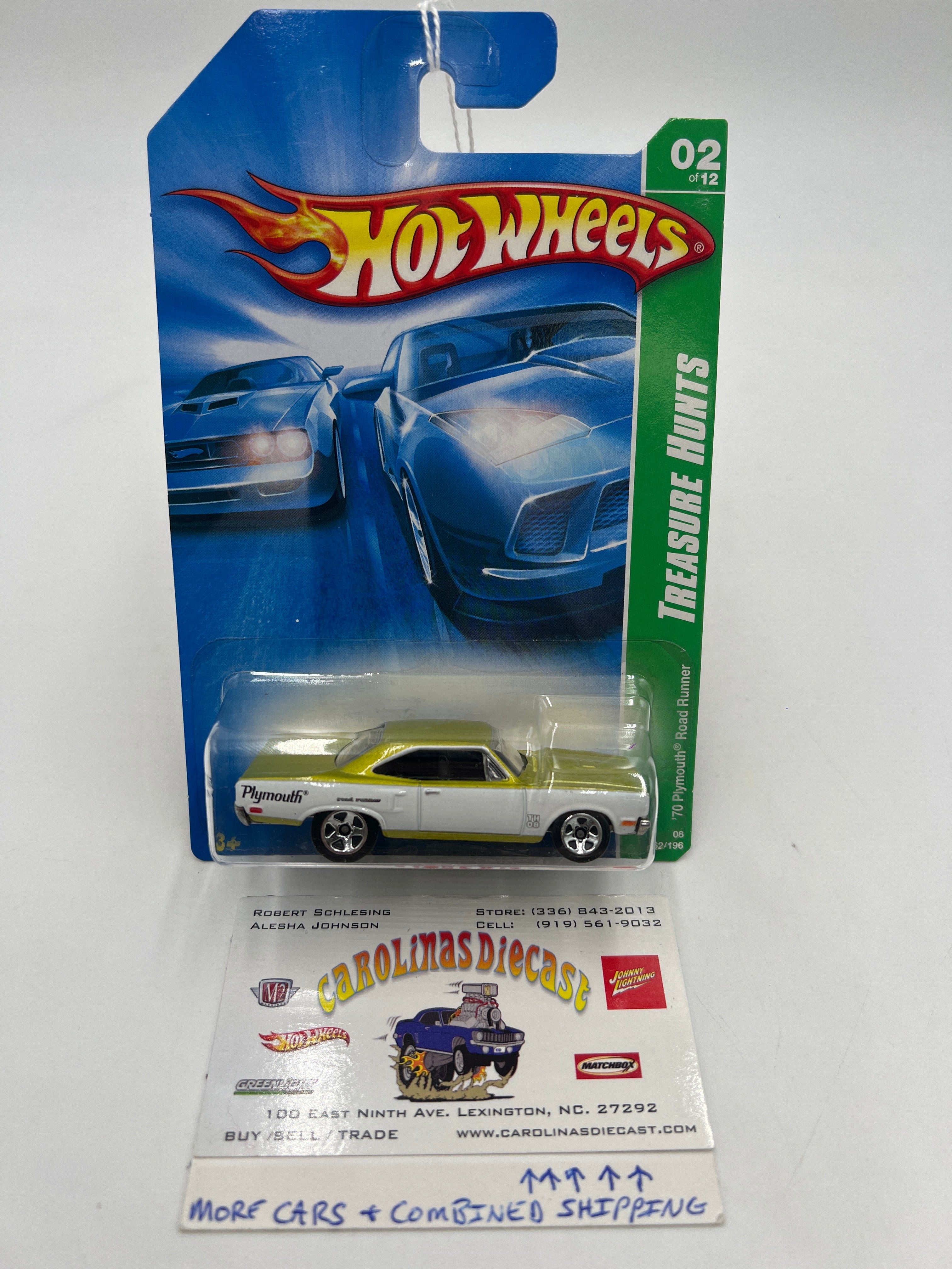 ミニカー HotWheel 70 Plymouth Road Runner T-Hunt$ B7 1/64 Hot