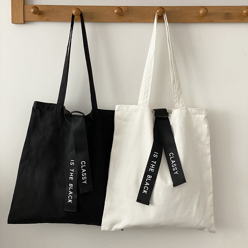リボン付きトートバッグ （CLASSY IS THE BLACK） リボン刺繍 Tシャツ