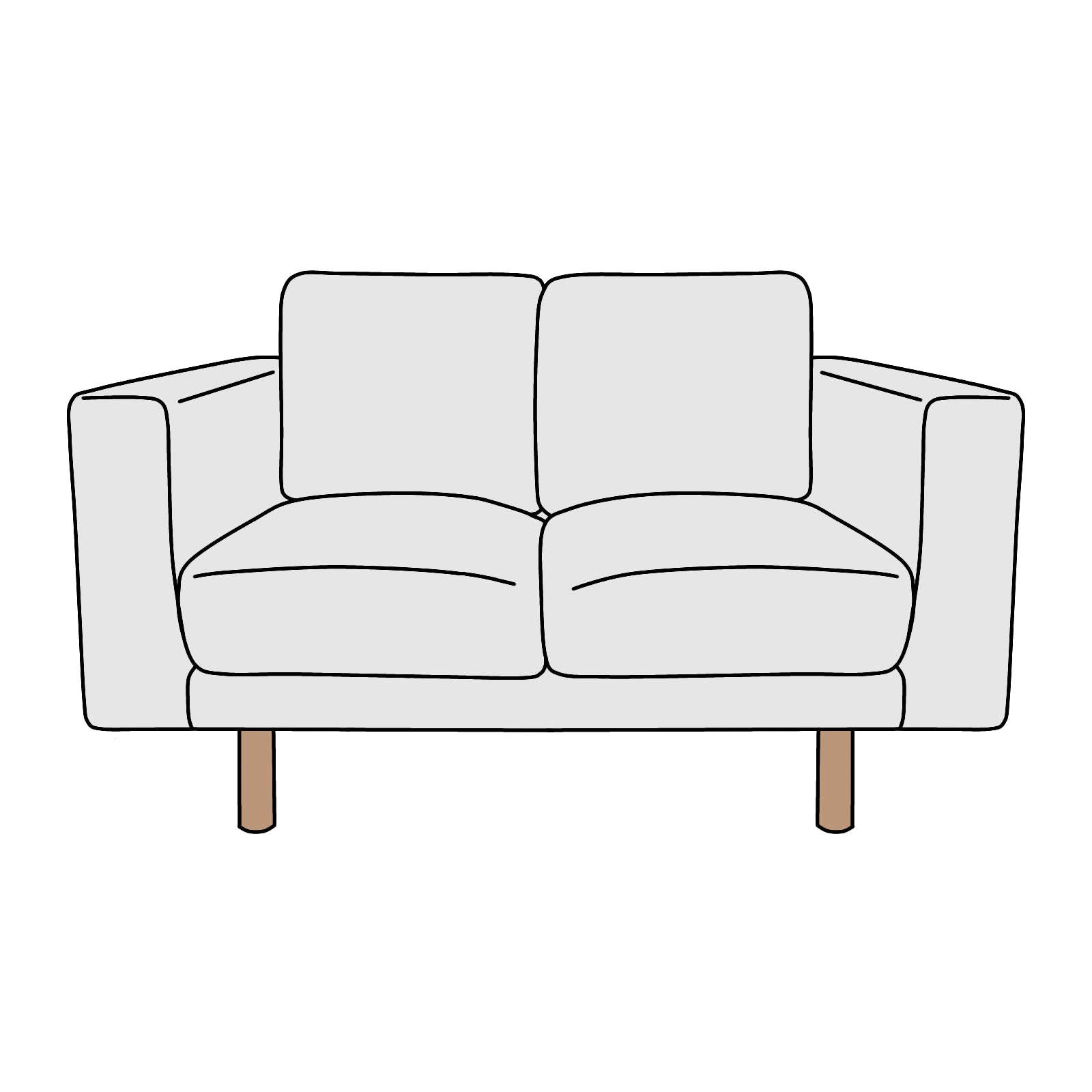 IKEA（イケア）NORSBORG（ノルスボリ）肘付2人掛コンパクト 横幅約133cm