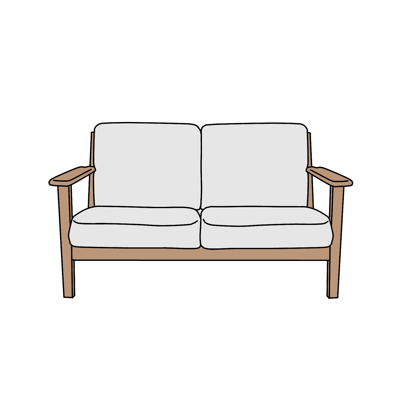 UNICO（ウニコ）VISKA（ヴィスカ）カバーリングソファ 2シーター 横幅