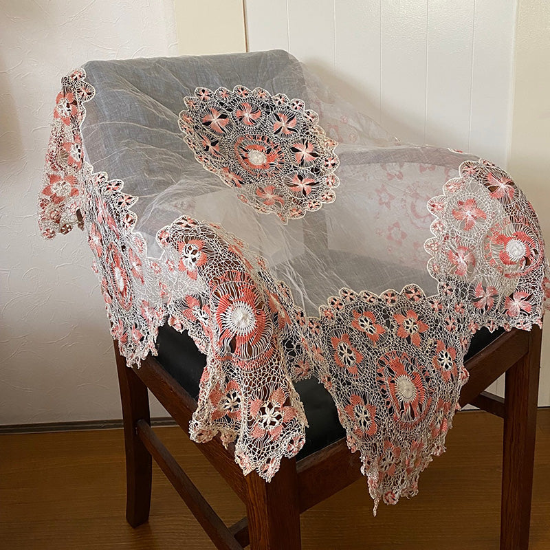 星型オーガンジーテーブルクロス ボビンレース USA | アンティーク