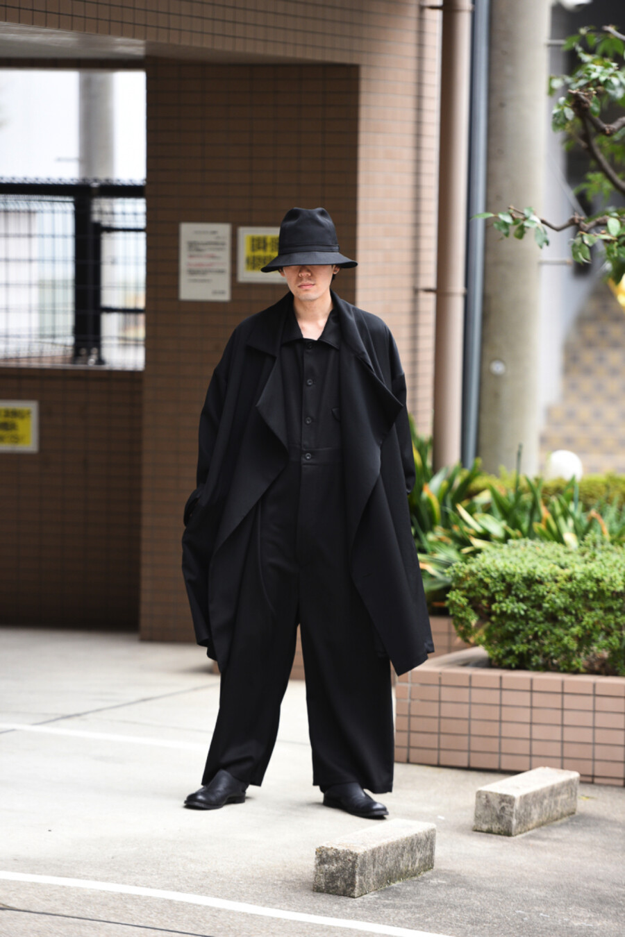 Yohji Yamamoto POUR HOMMEシワギャバコートテロテロコート yohji