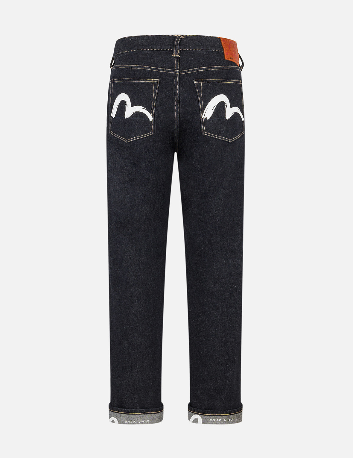 ブラシストロークカモメプリント ストレート フィット ジーンズ – EVISU