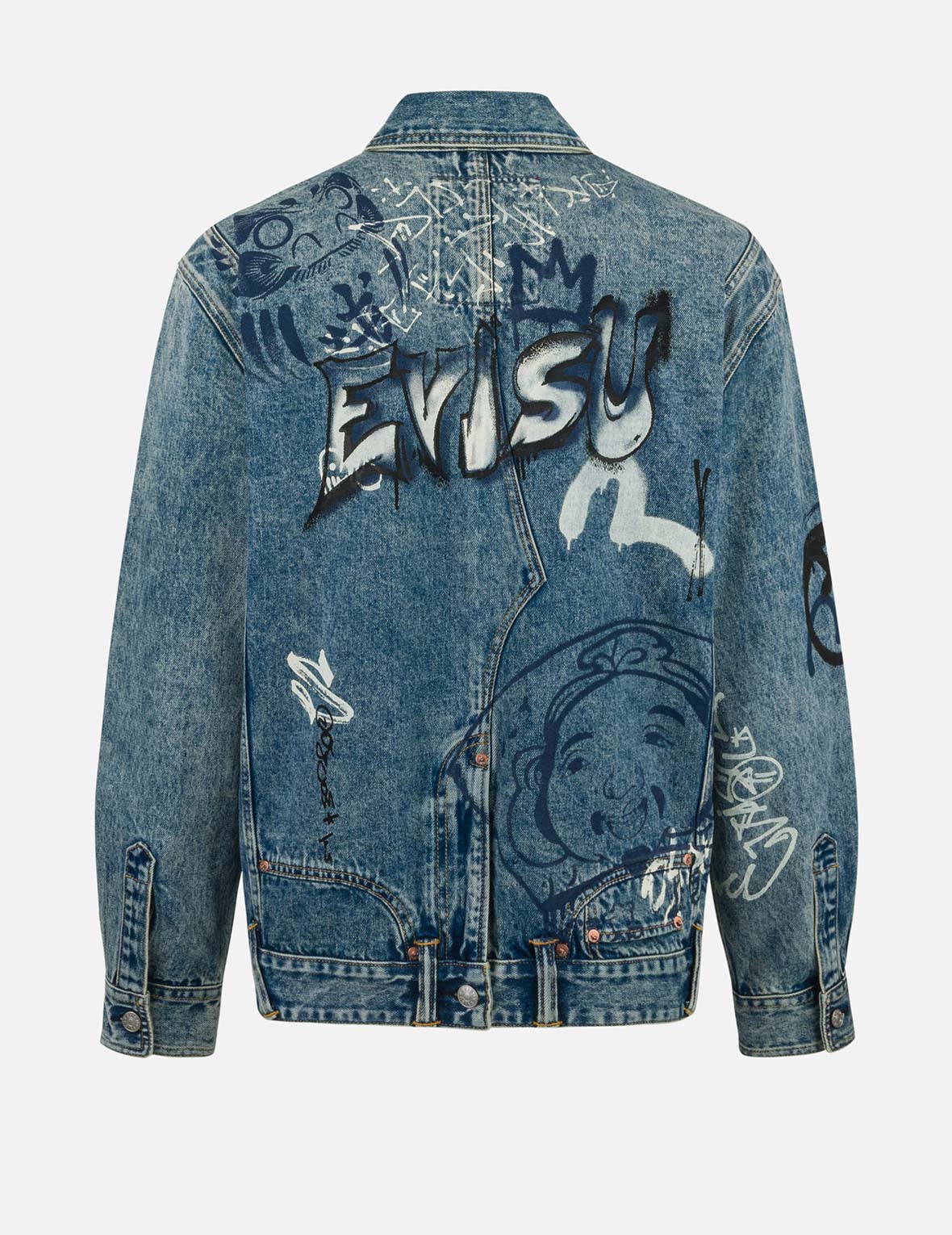 グラフィティプリント レギュラーフィット デニムジャケット – EVISU