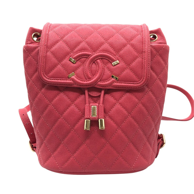 シャネル CHANEL ミニバックパック A57090 ピンク ゴールド金具 CC