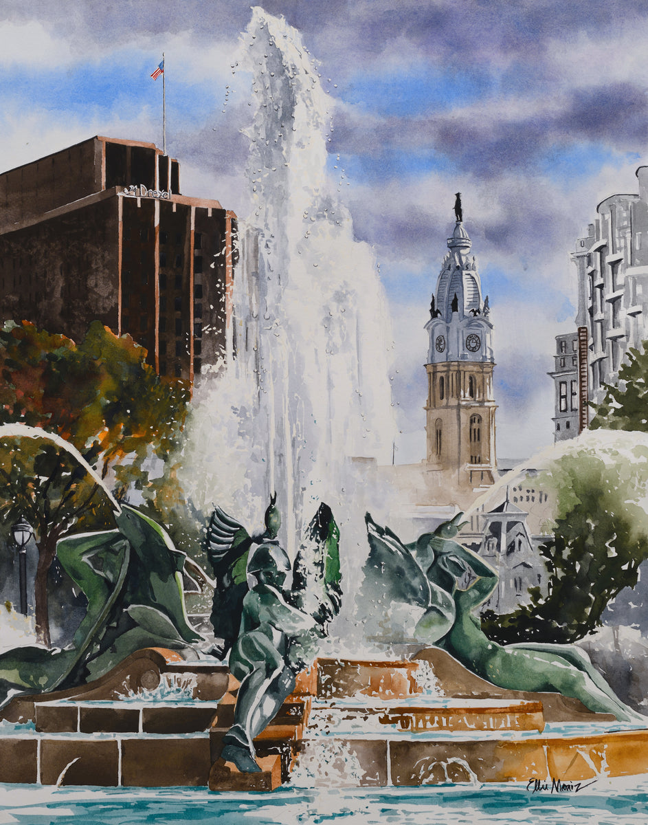 Swann Fountain, Logan Circle– Ellie Moniz Watercolors