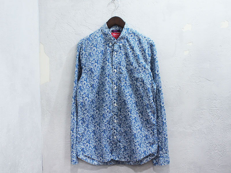 Supreme 'Liberty Shirt'リバティーシャツ 花柄 フローラル ブルー M