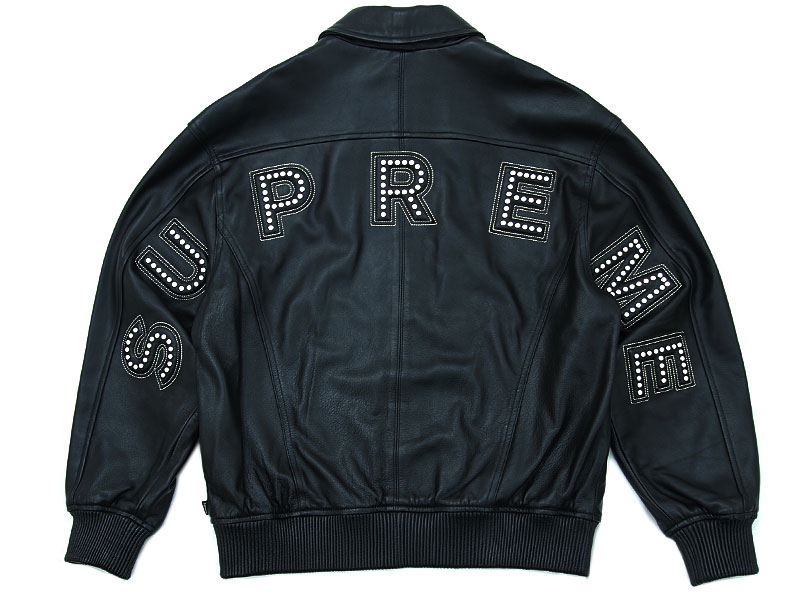 Supreme 'Studded Arc Logo Leather Jacket'レザージャケット
