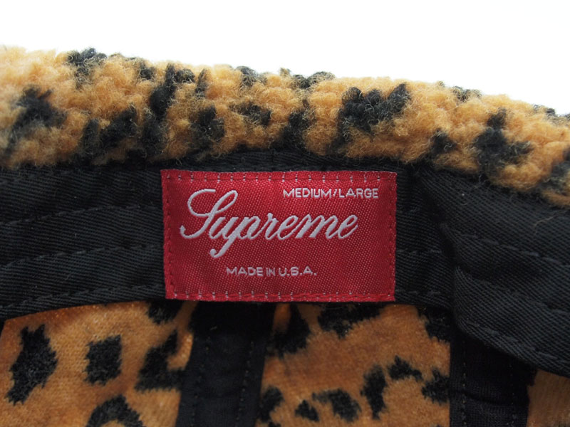 Supreme 'Leopard Polar Fleece Earflap Camp Cap'レオパード フリース