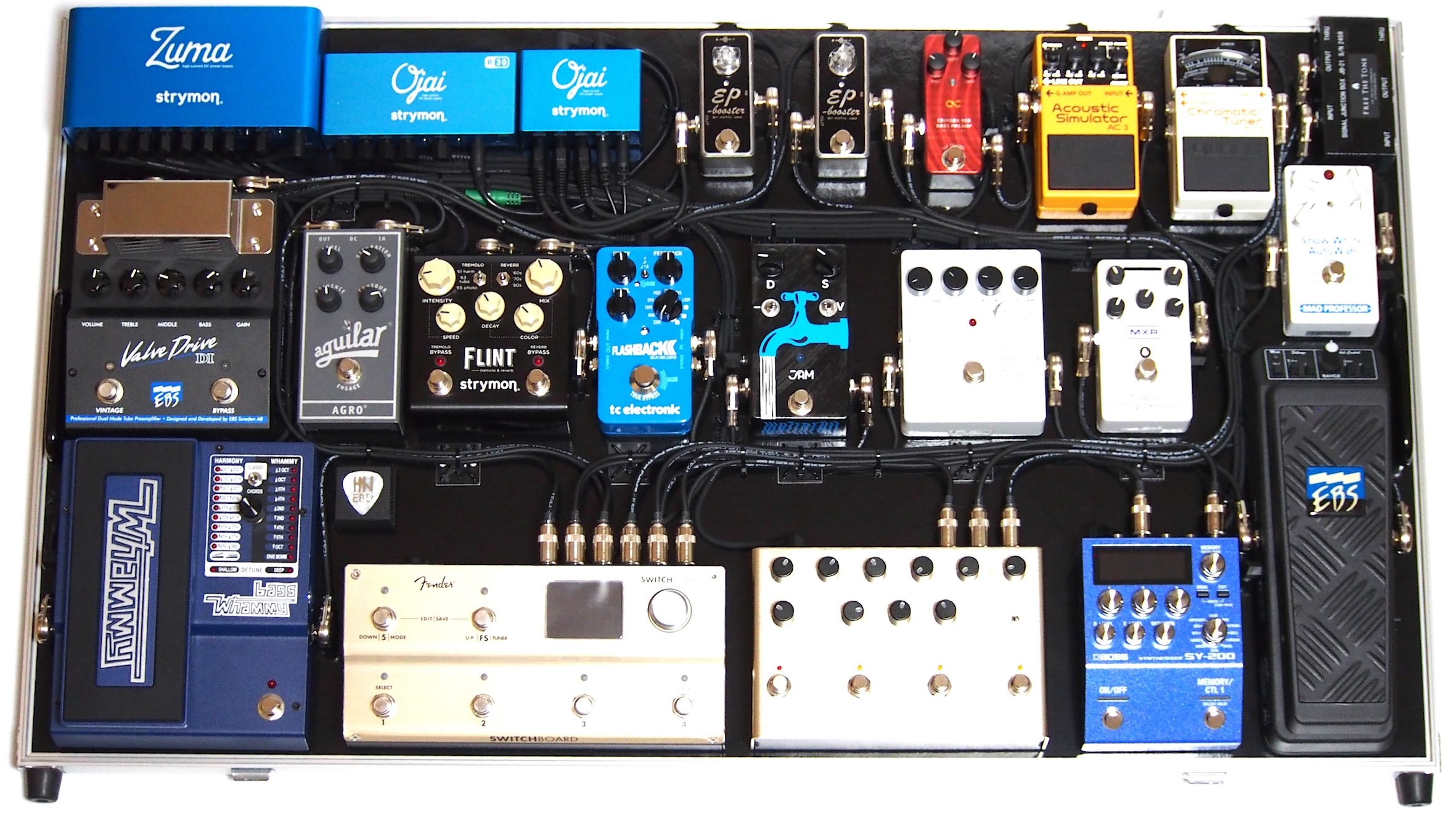 エフェクター4個 チューナー パワーサプライ エフェクターケース