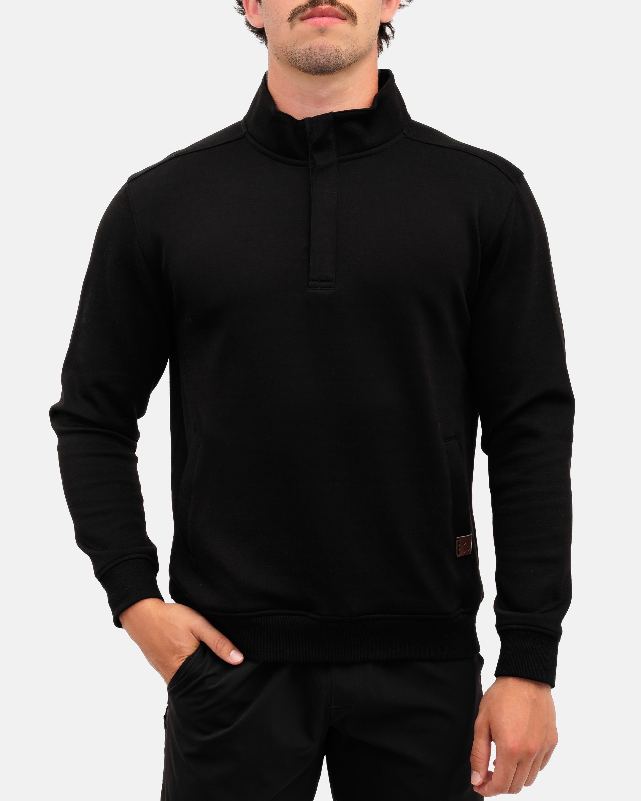 Sunday Men's Quarter Zip - Onyx | Waggle Golf Quarter Zip | Fleece