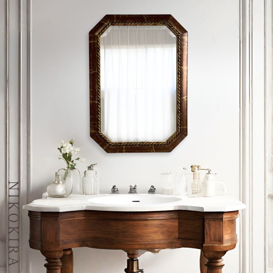 鏡 壁掛け 壁掛けミラー ウォールミラー イタリア製 八角ミラー 八角鏡